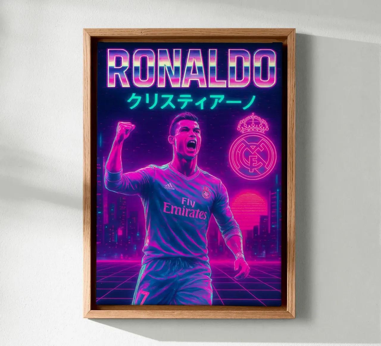 Cristiano Ronaldo canvas met Baklijst van Cyberpunk Canvas