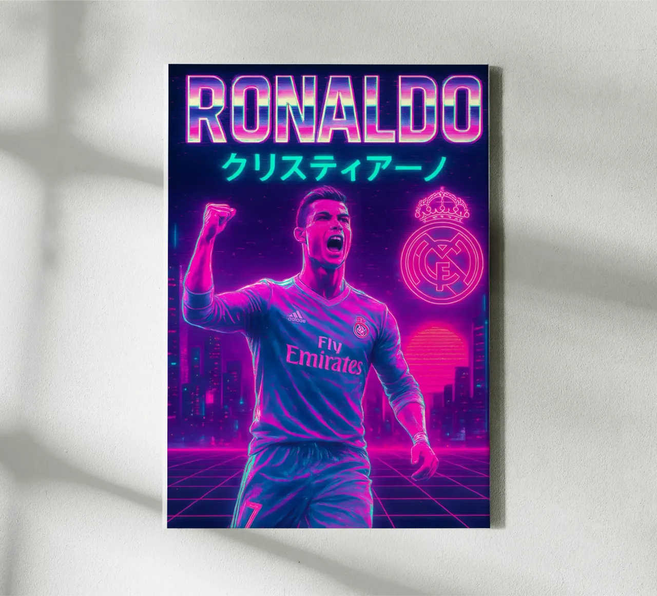 Cristiano Ronaldo canvas met Baklijst van Cyberpunk Canvas