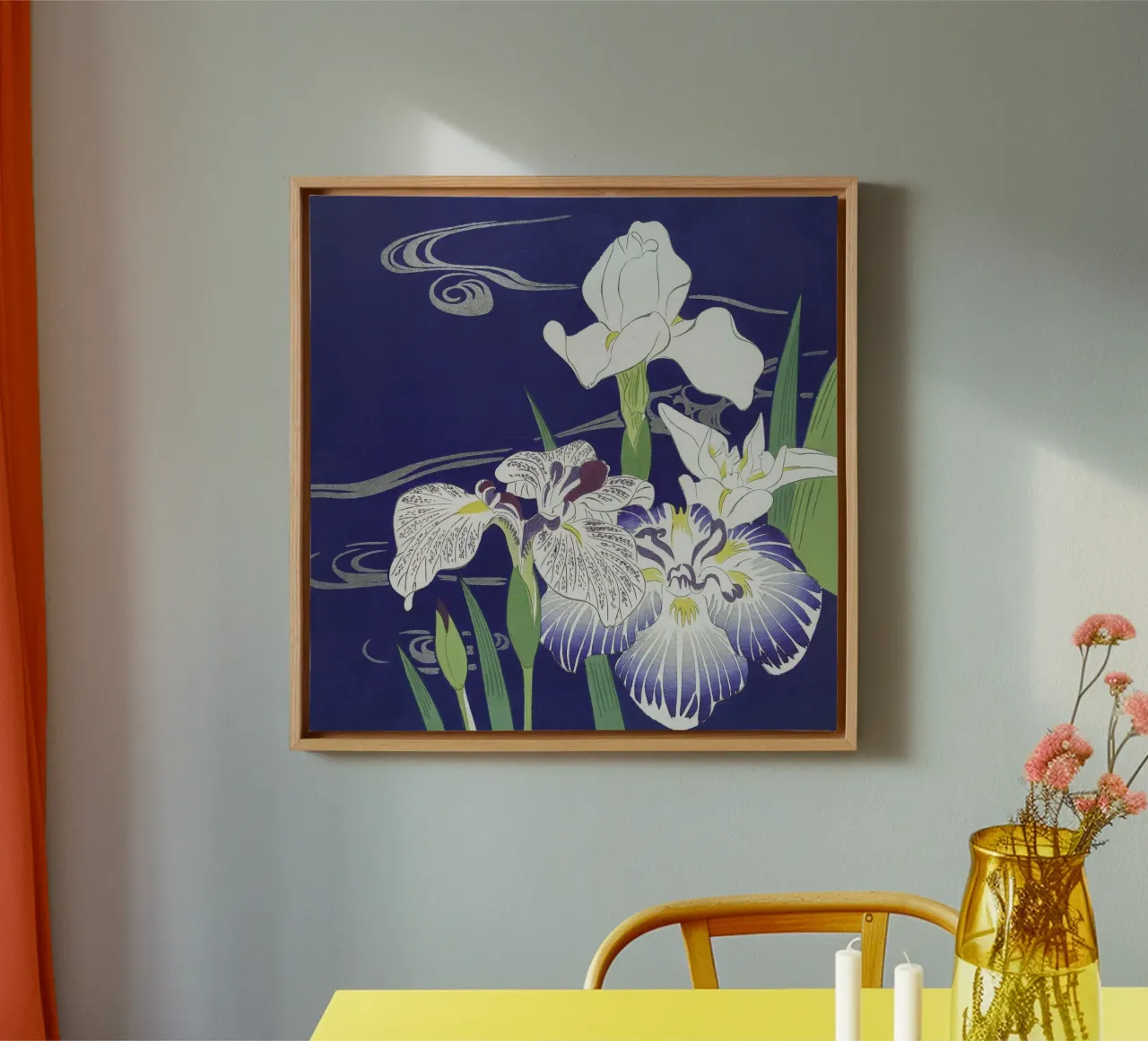 Iris (1890-1900) - Kōgyo Tsukioka tela con Cornice a cassetta da Jolie Prints
