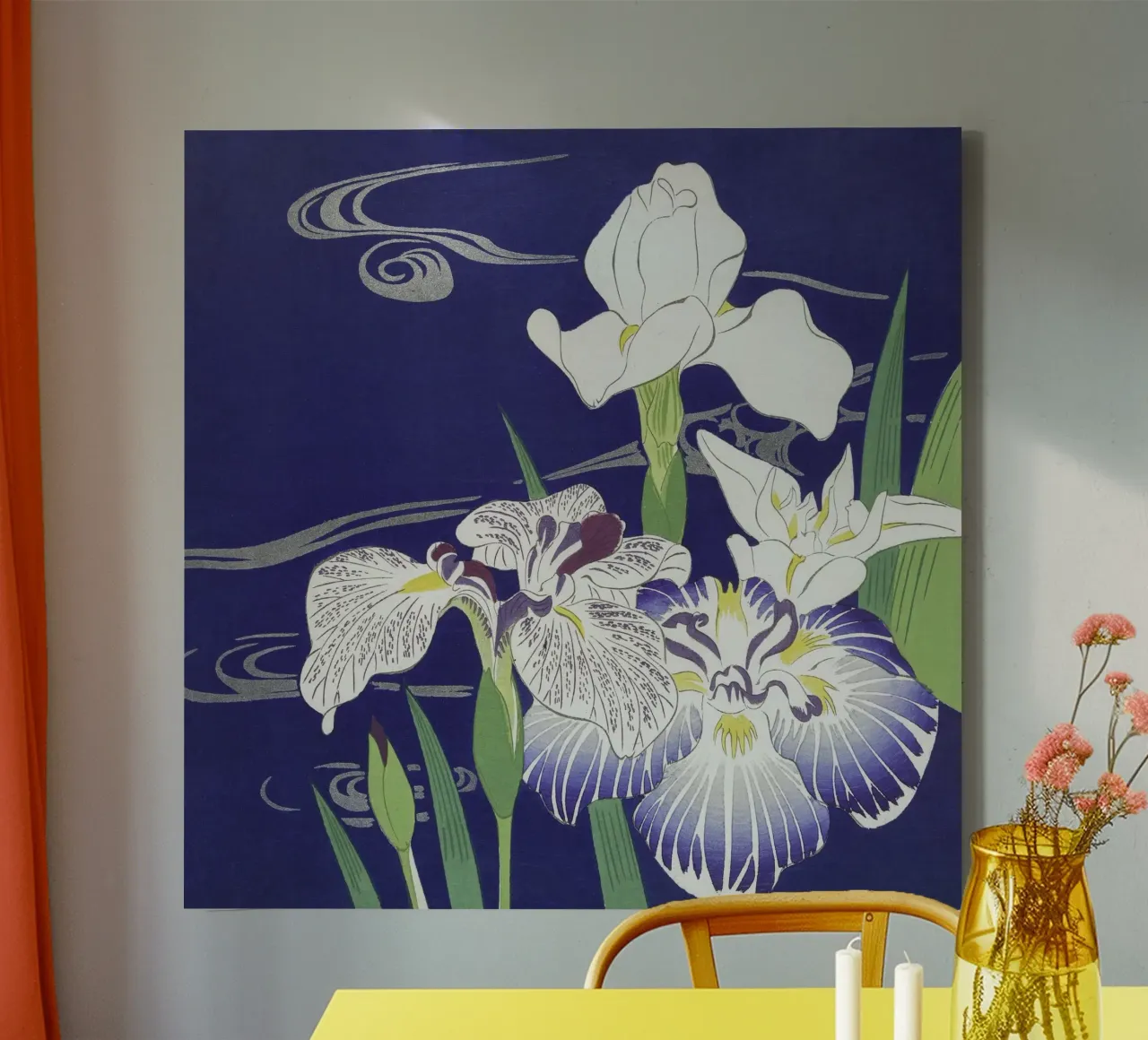 Iris (1890-1900) - Kōgyo Tsukioka tela con Cornice a cassetta da Jolie Prints