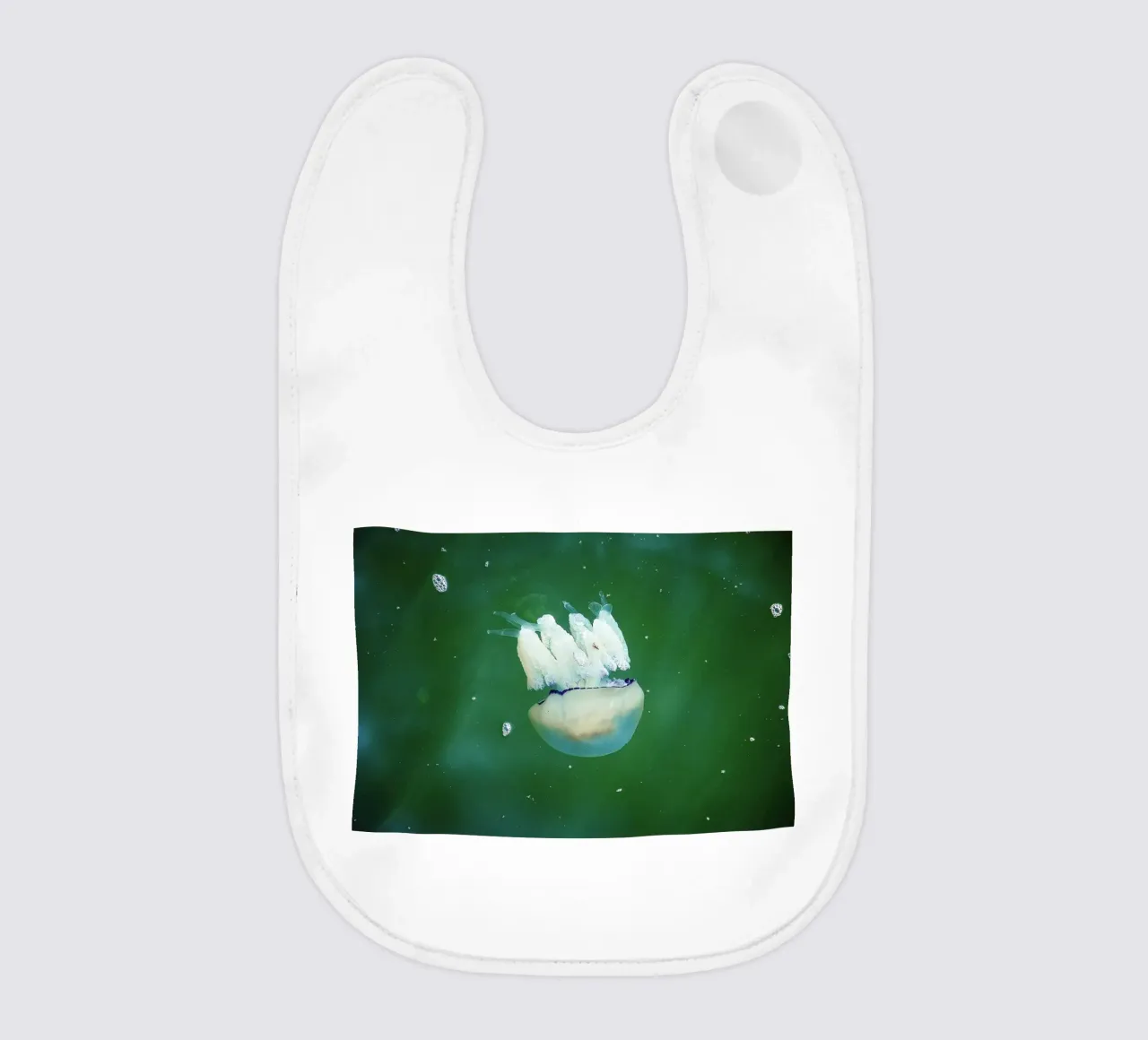 Blaugestreifte Qualle im Meer II - Marine Kunstdruck Babylätzchen von jay