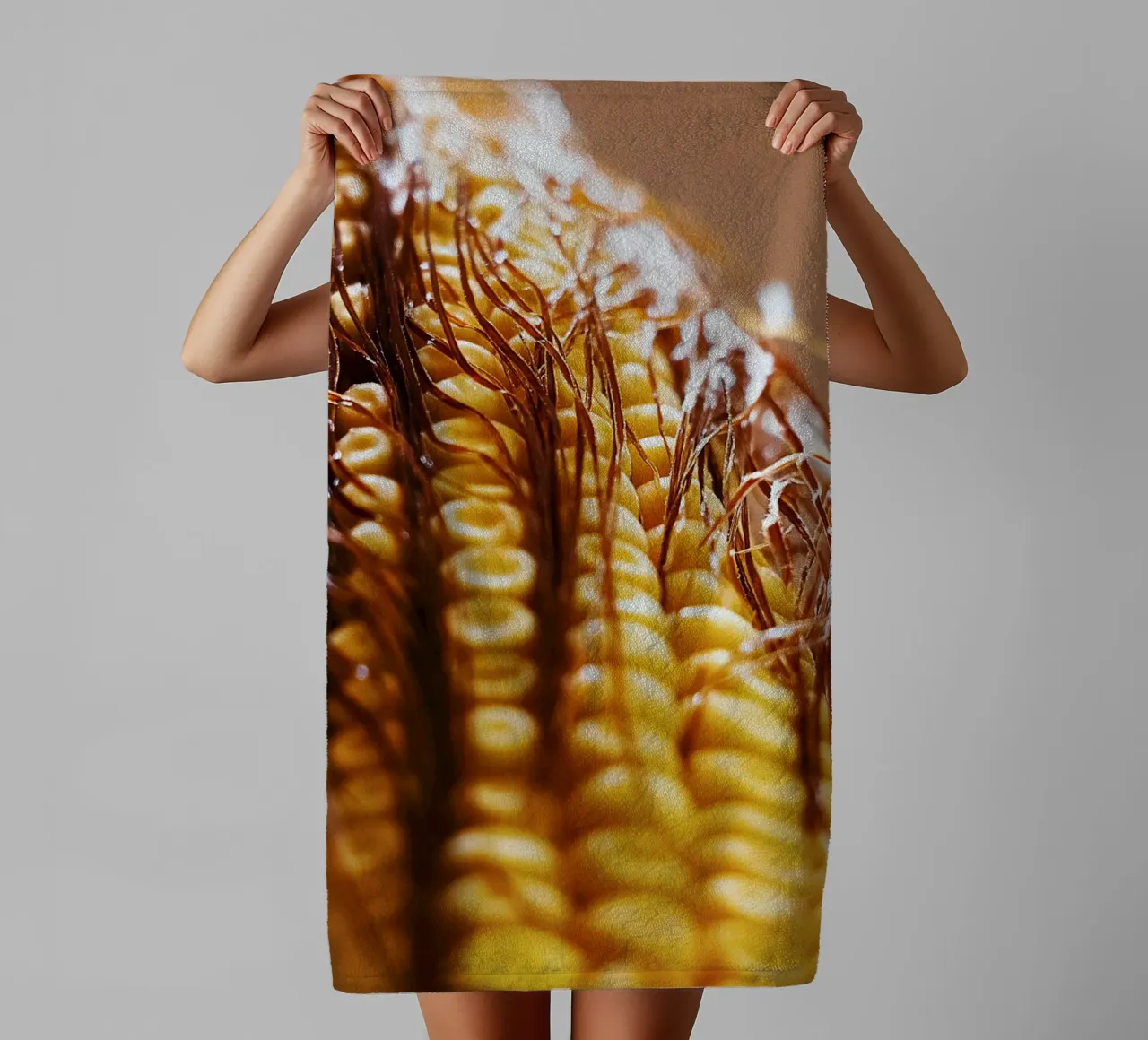 Maïskolf II - Kunstdruk badhanddoek van jay