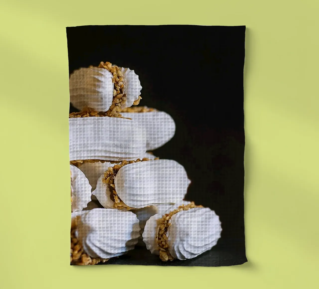 Peanut Meringue Pyramid - Fine Art Print torchon de jay