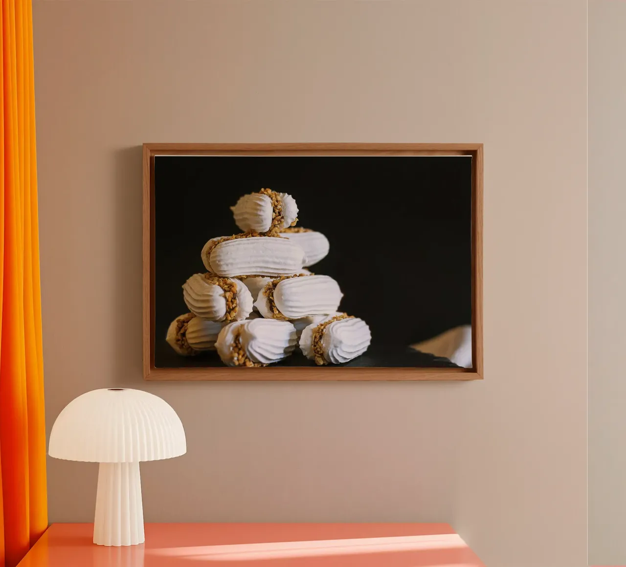 Pinda schuimtaart piramide - fine art print canvas met Baklijst van jay