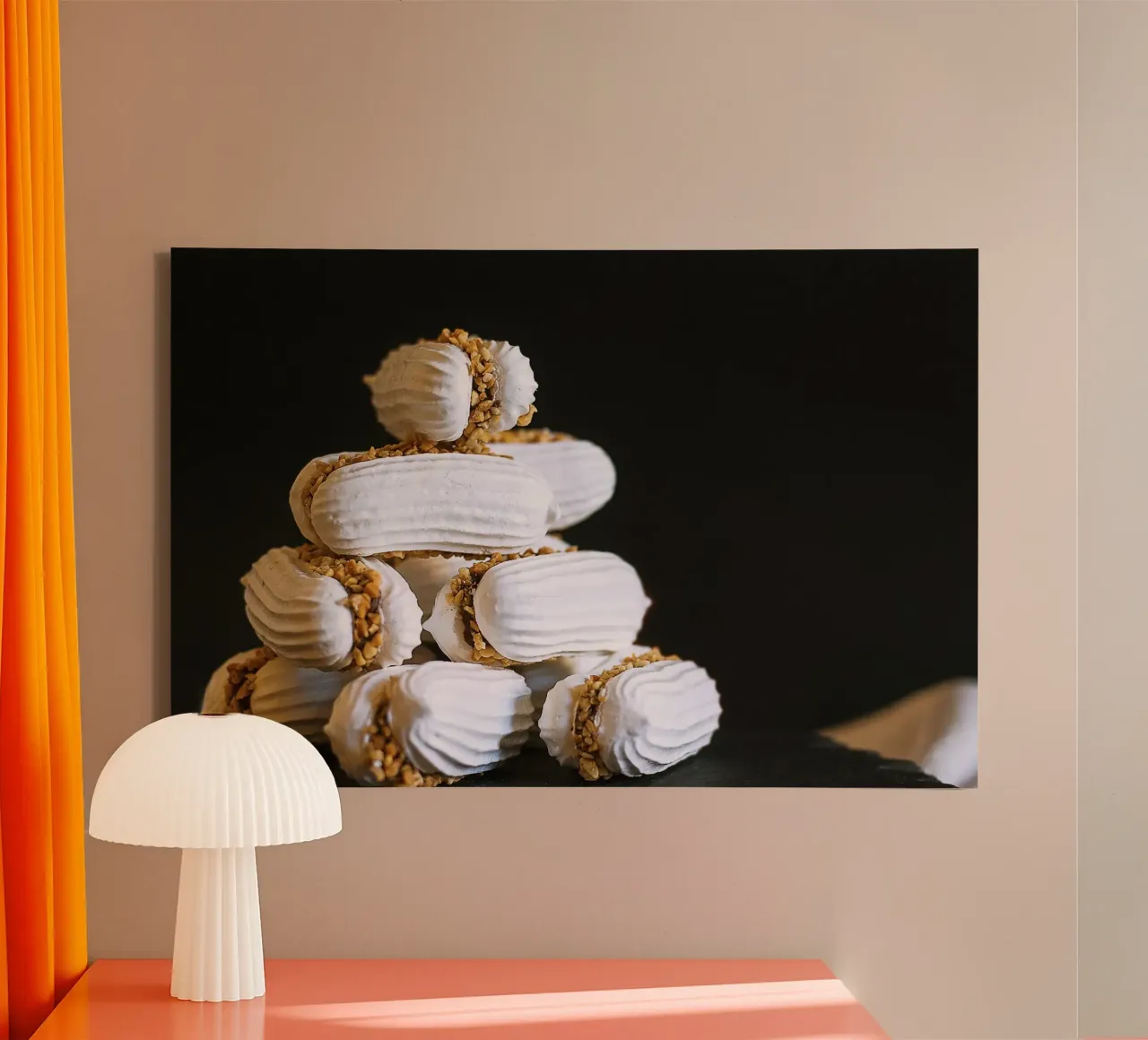 Pinda schuimtaart piramide - fine art print canvas met Baklijst van jay