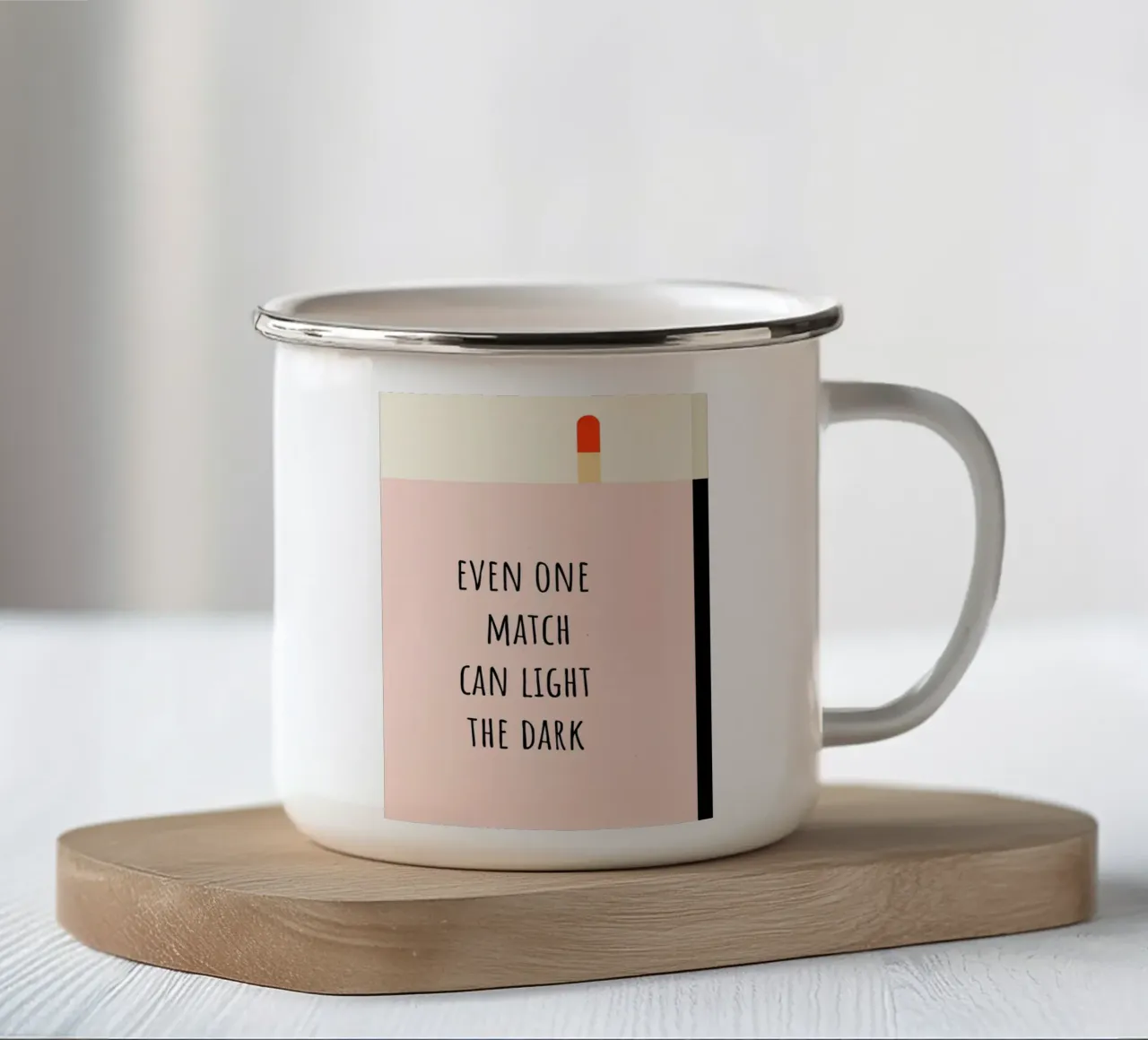 even one Match can light the dark. tazza in smalto da FRICKE DESIGN