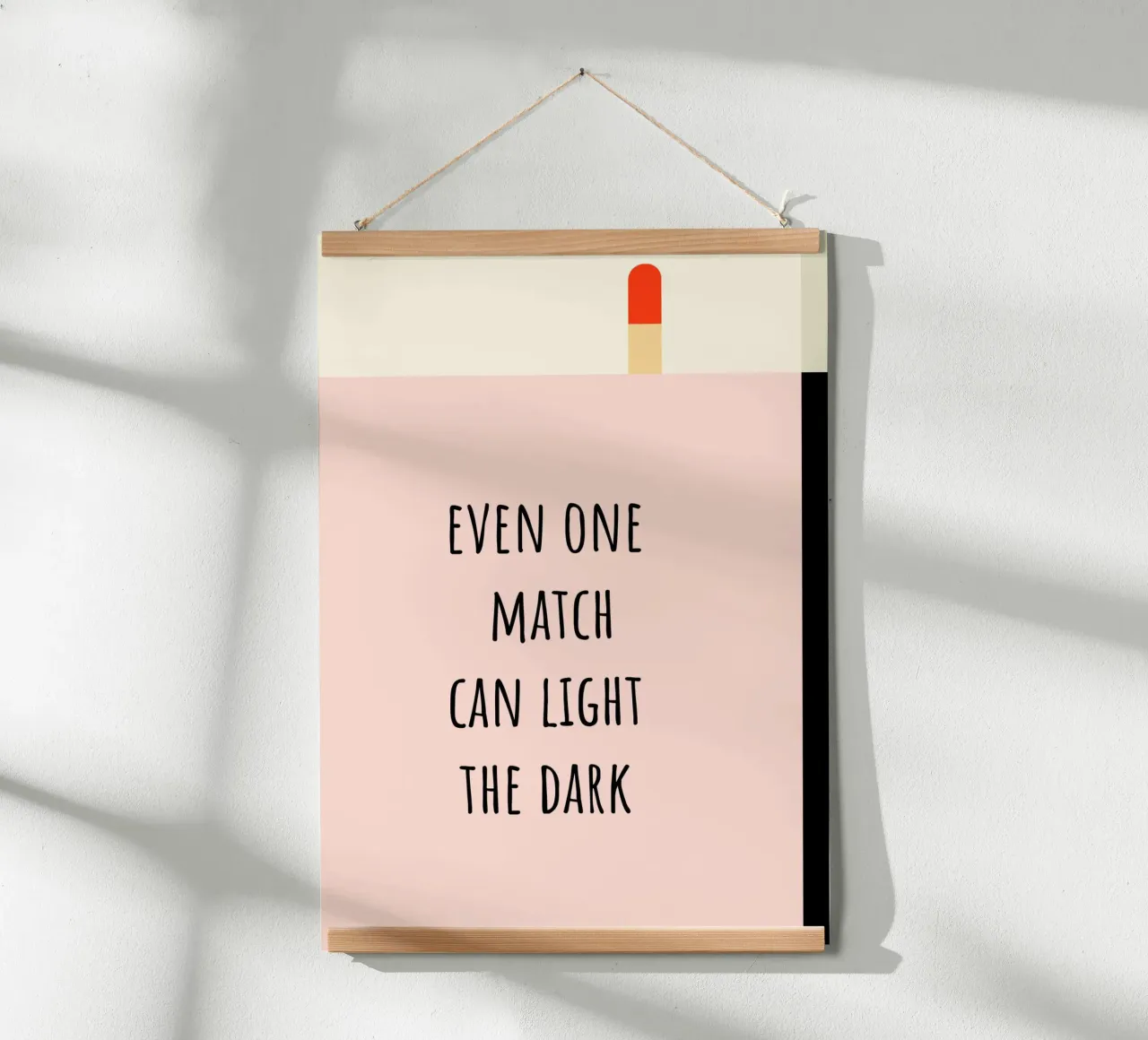 even one Match can light the dark. poster con telaio in alluminio da FRICKE DESIGN