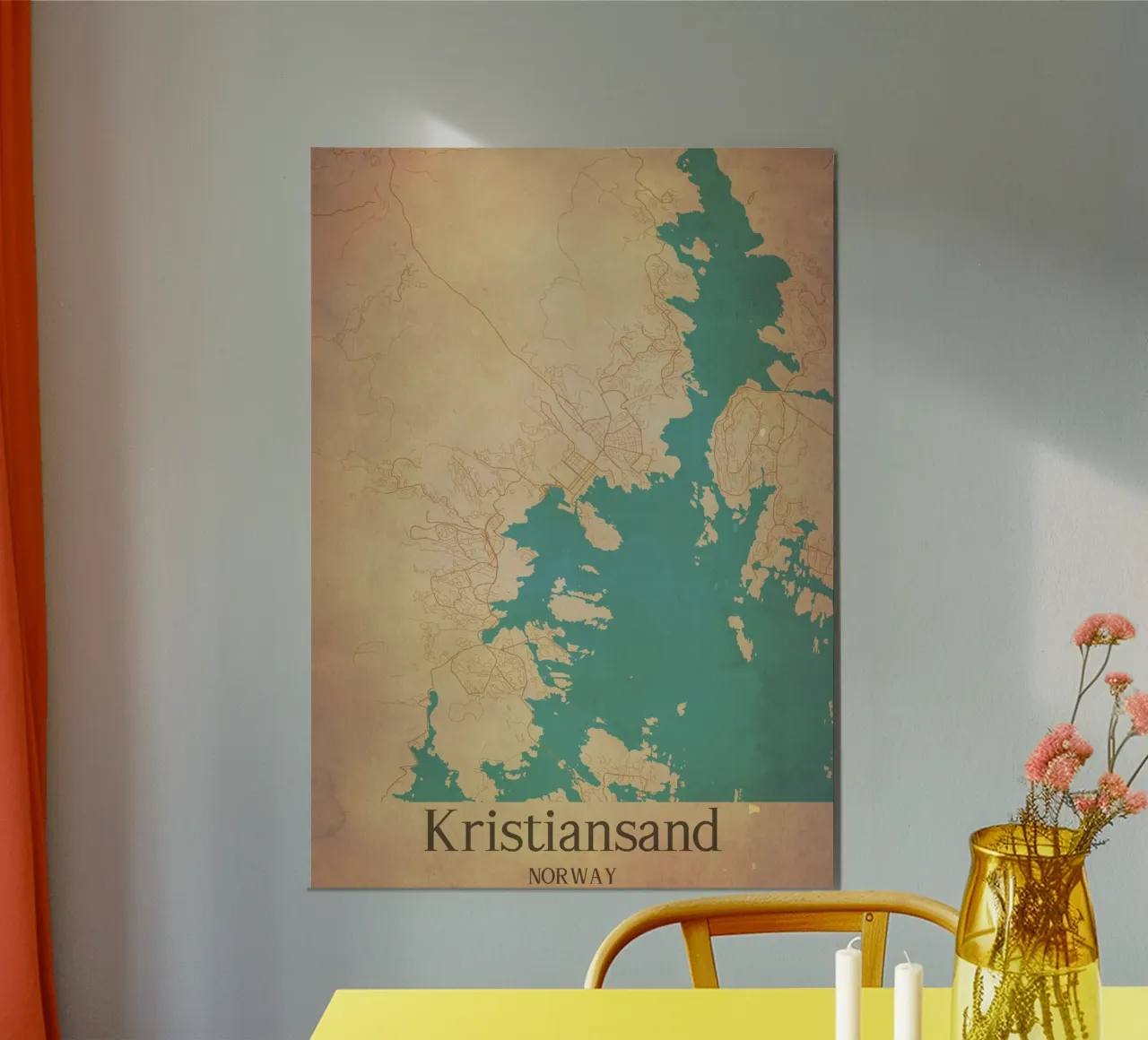 Kristiansand NORWAY poster con telaio in plastica da WorldPrint