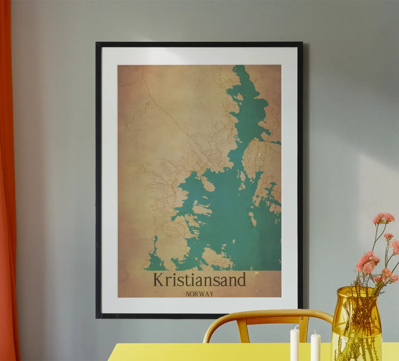 Kristiansand NORWAY poster con telaio in plastica da WorldPrint