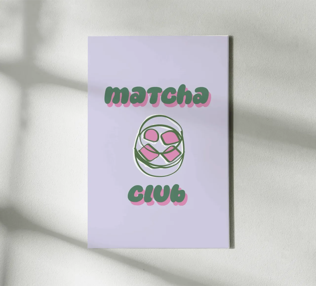 Matcha Club - Green Pink Vibes tela con Cornice a cassetta da pierosvisuals