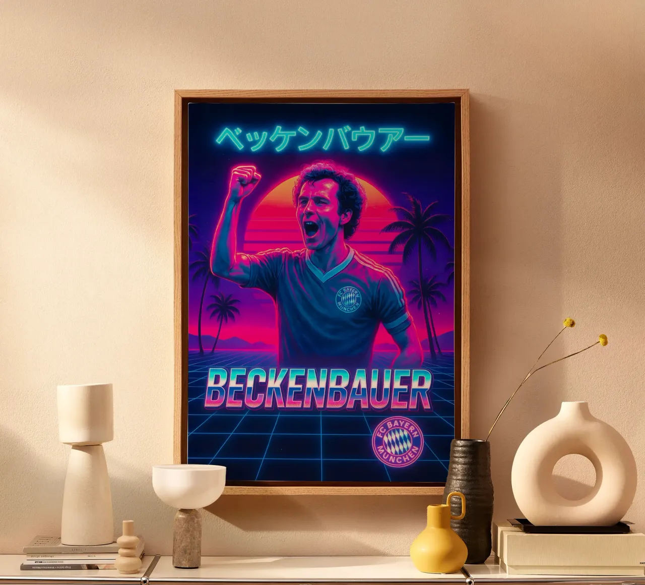 Franz Beckenbauer tela con Cornice a cassetta da Cyberpunk Canvas