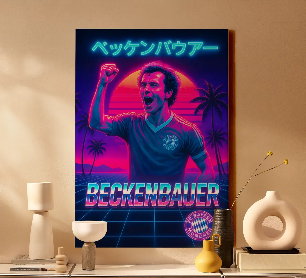 Franz Beckenbauer tela con Cornice a cassetta da Cyberpunk Canvas