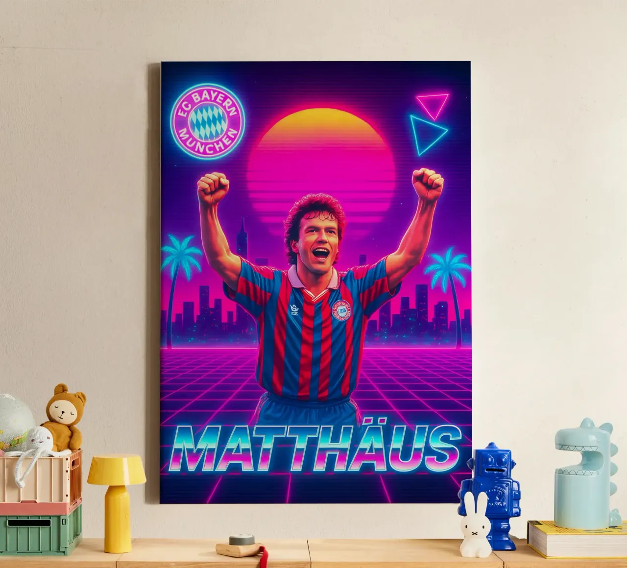 Lothar Matthäus canvas with Floater frame by Cyberpunk Canvas