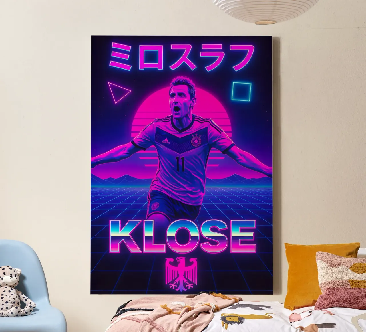 Miroslav Klose tela con Cornice a cassetta da Cyberpunk Canvas