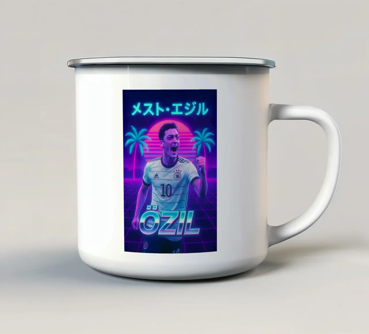 Mesut Ozil tazza in smalto da Cyberpunk Canvas
