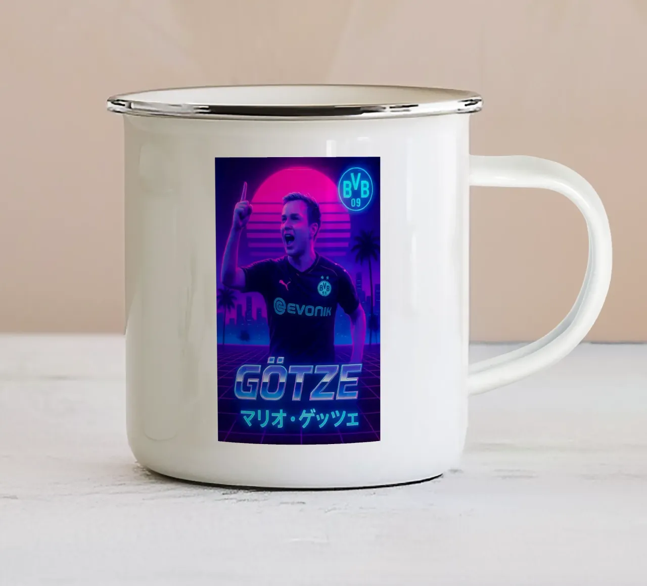 Mario Gotze tazza in smalto da Cyberpunk Canvas