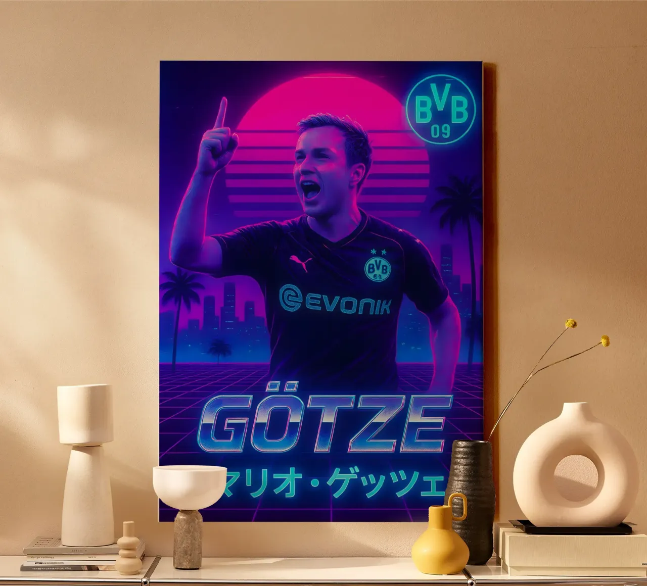 Mario Gotze tela con Cornice a cassetta da Cyberpunk Canvas