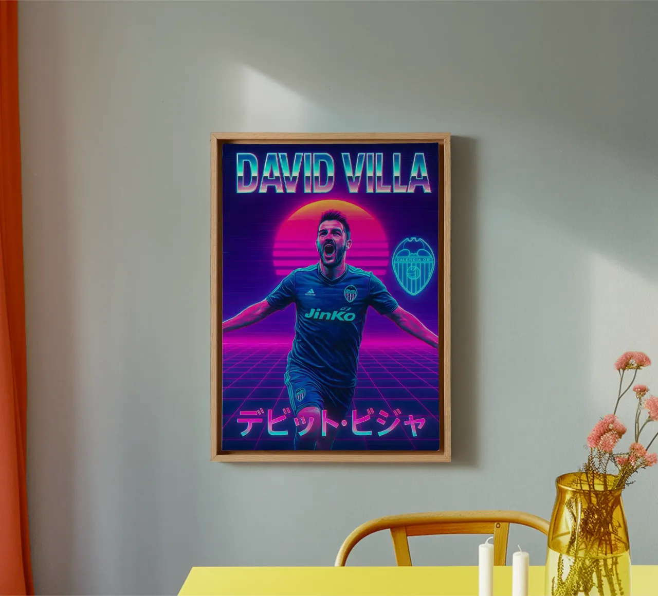 David Villa canvas with Floater frame by Cyberpunk Canvas