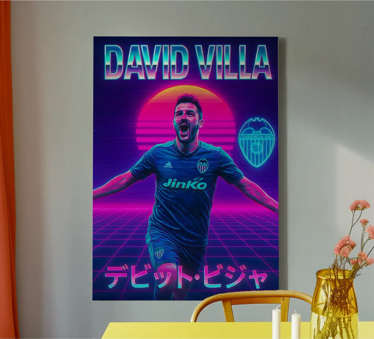 David Villa canvas with Floater frame by Cyberpunk Canvas