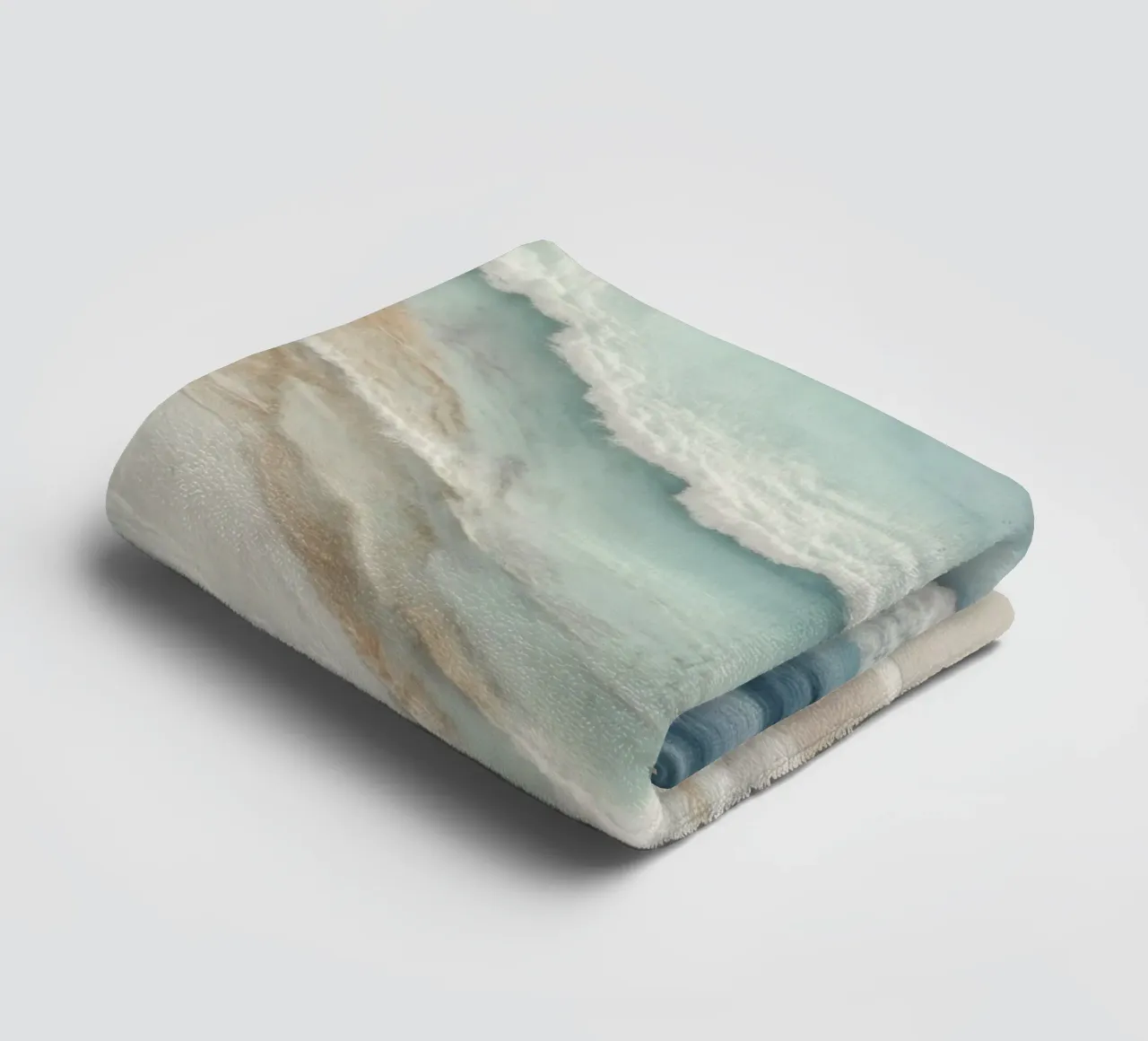 Coast in waves movement towel by Carinaprint