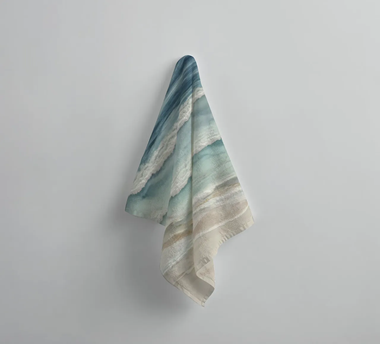 Coast in waves movement towel by Carinaprint
