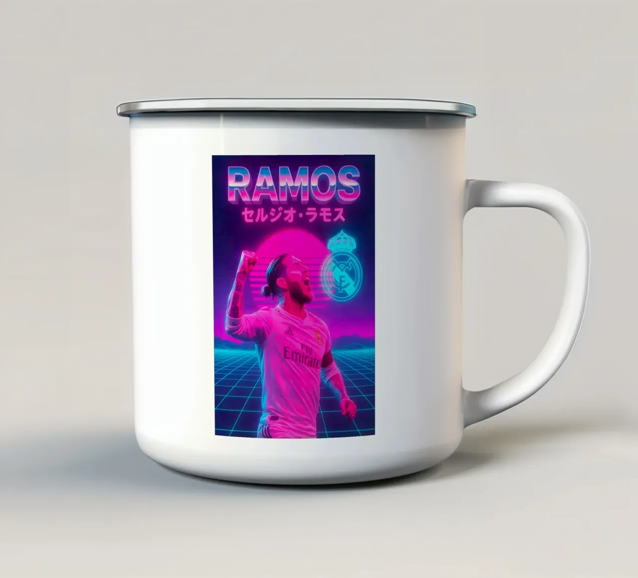 Sergio Ramos tazza in smalto da Cyberpunk Canvas