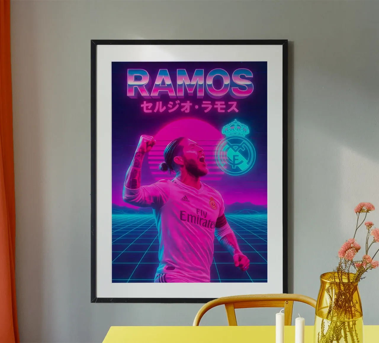Sergio Ramos poster da Cyberpunk Canvas
