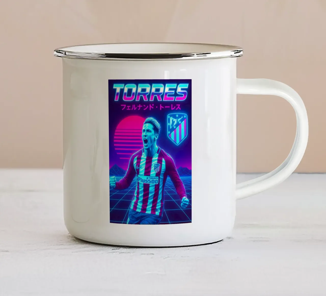 Fernando Torres tazza in smalto da Cyberpunk Canvas