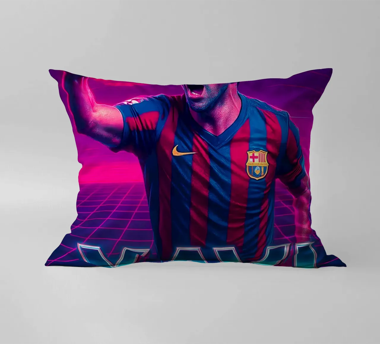 Xavi Hernandez cuscino da Cyberpunk Canvas