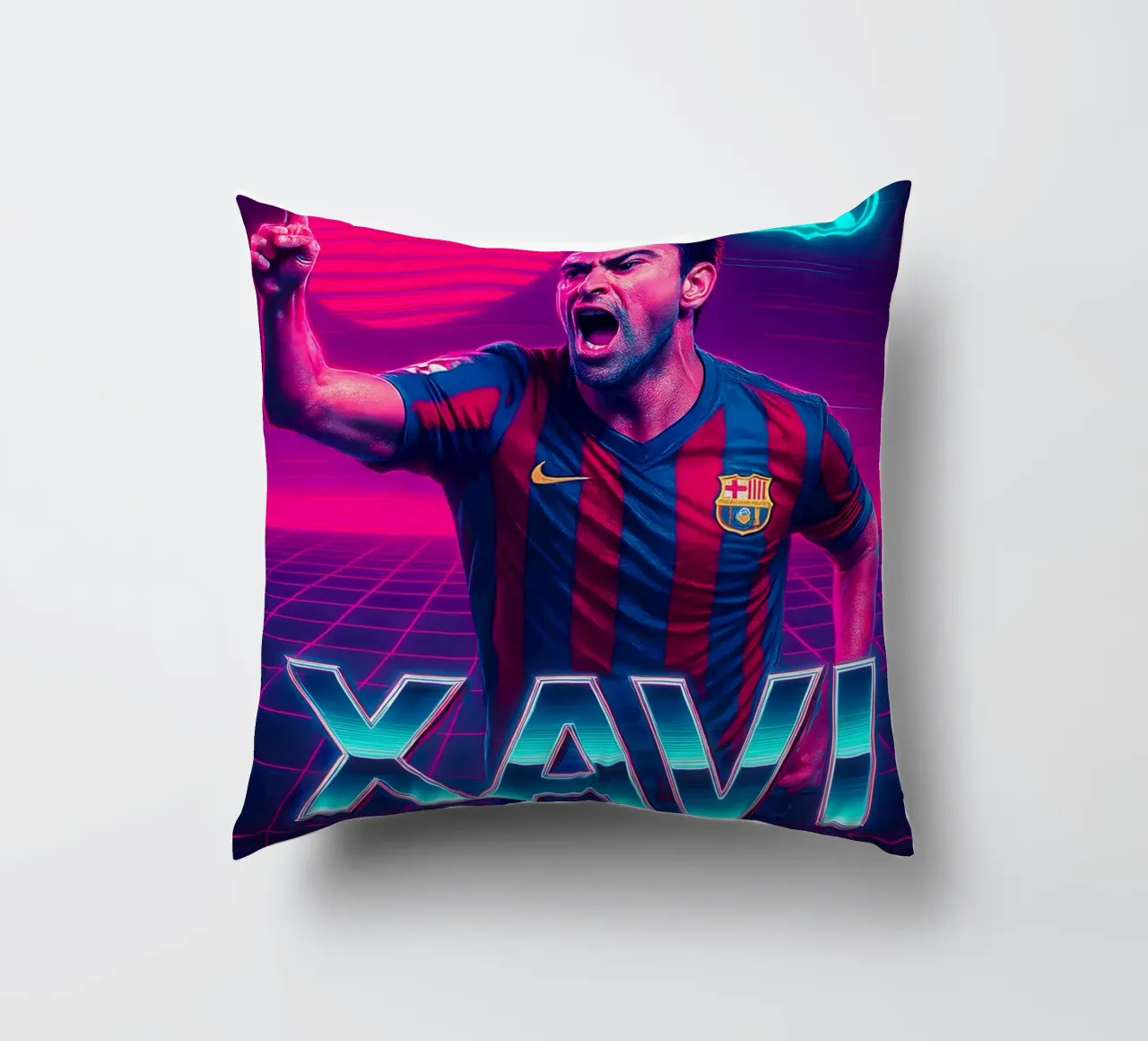 Xavi Hernandez cuscino da Cyberpunk Canvas
