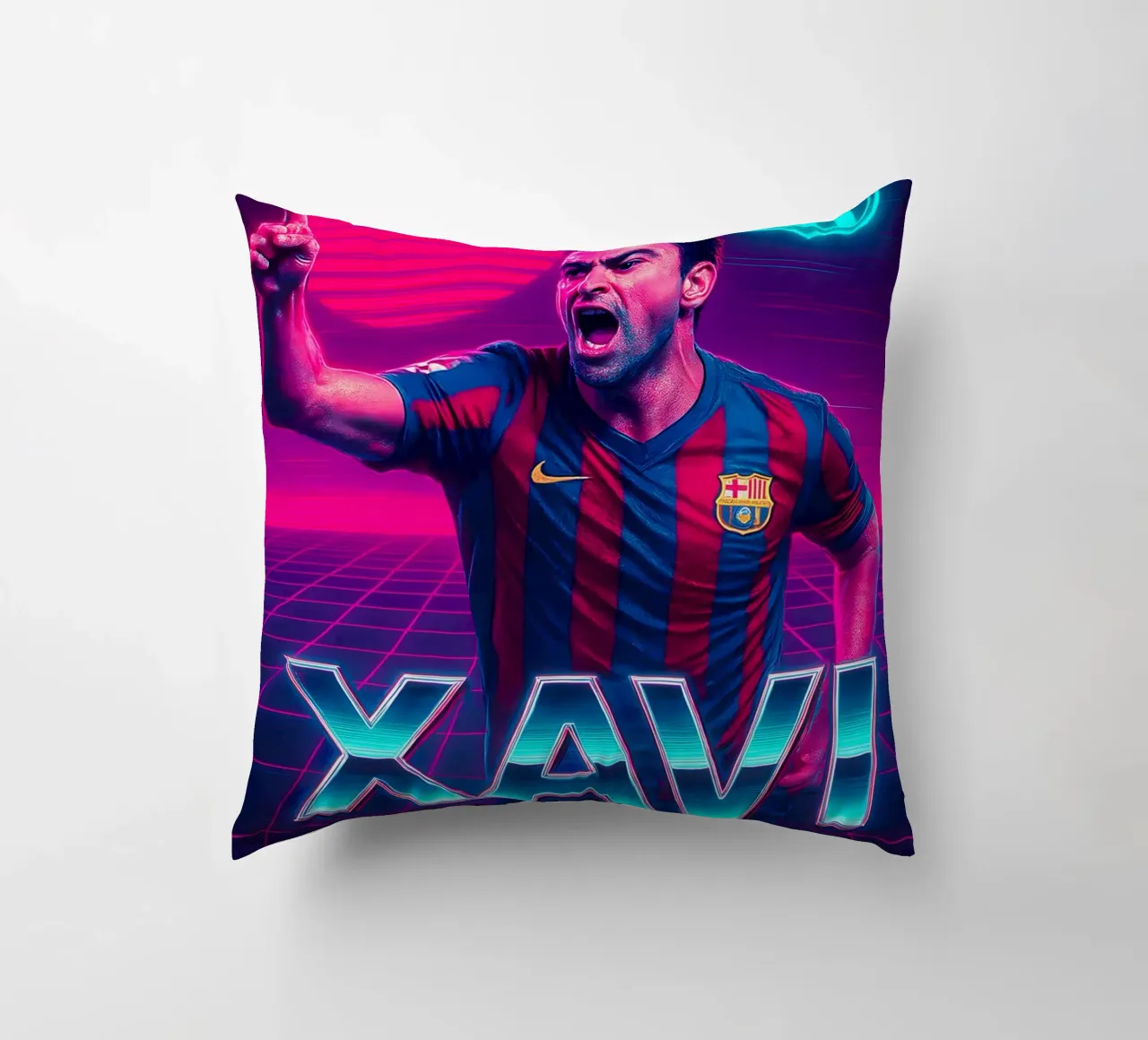 Xavi Hernandez cuscino da Cyberpunk Canvas