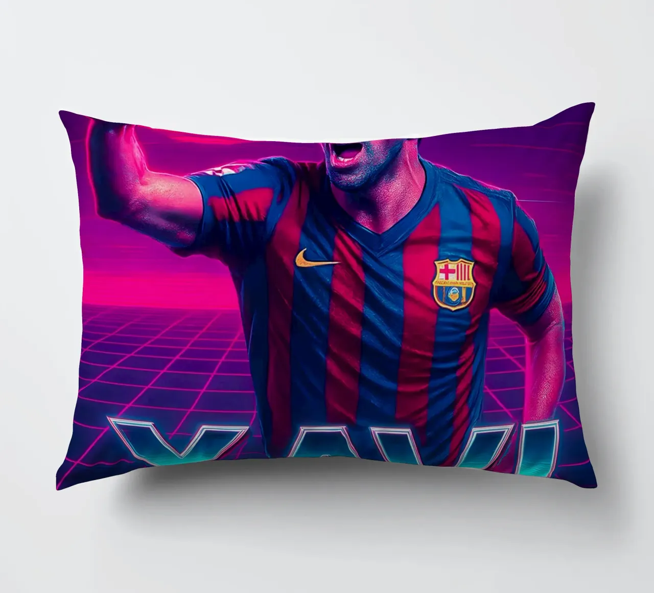 Xavi Hernandez cuscino da Cyberpunk Canvas