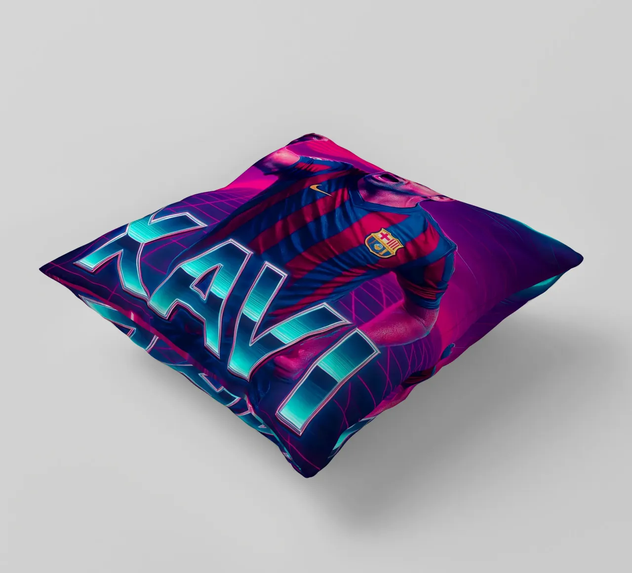 Xavi Hernandez cuscino da Cyberpunk Canvas