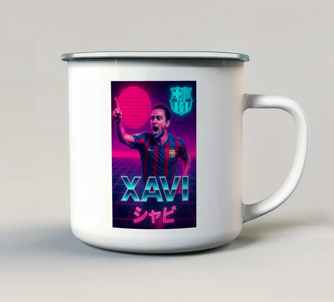 Xavi Hernandez tazza in smalto da Cyberpunk Canvas