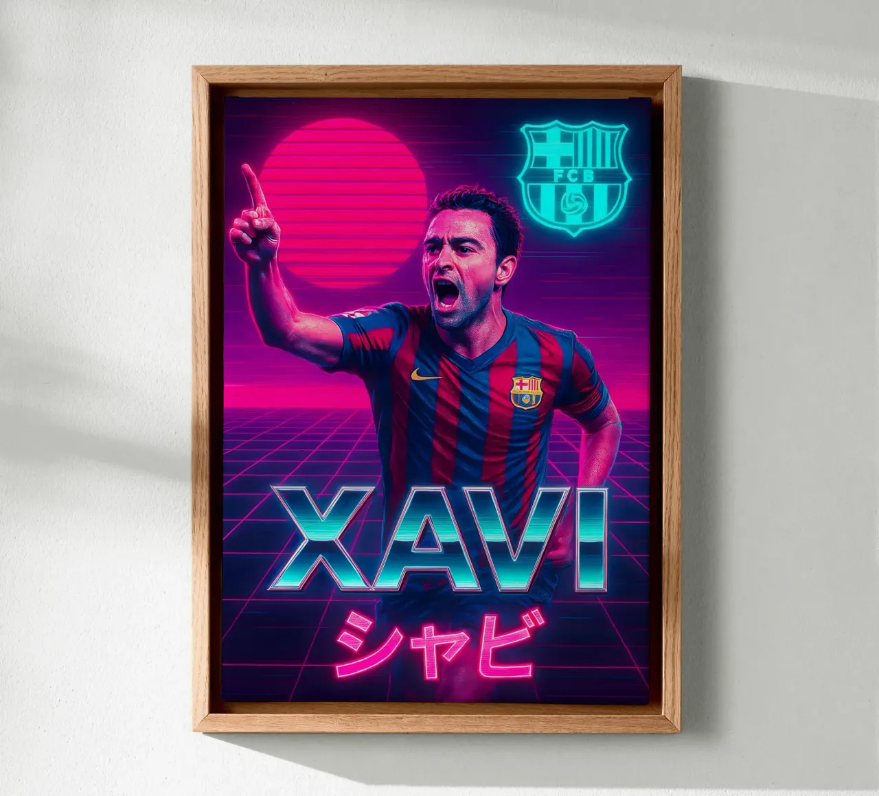 Xavi Hernandez tela con Cornice a cassetta da Cyberpunk Canvas