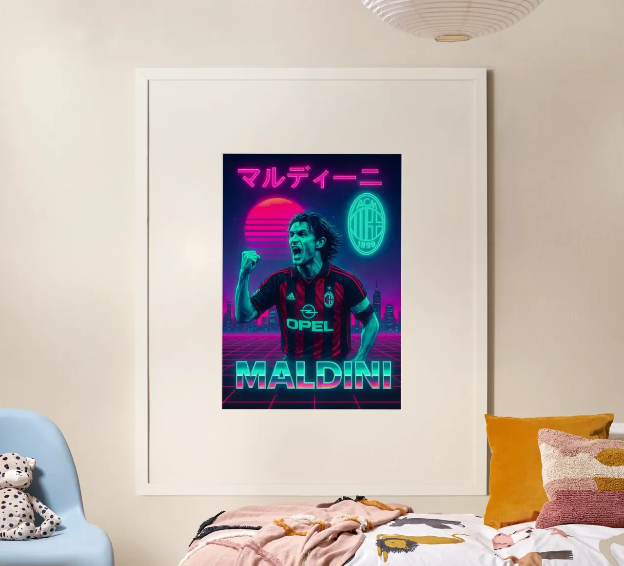 Paolo Maldini poster con telaio in plastica da Cyberpunk Canvas