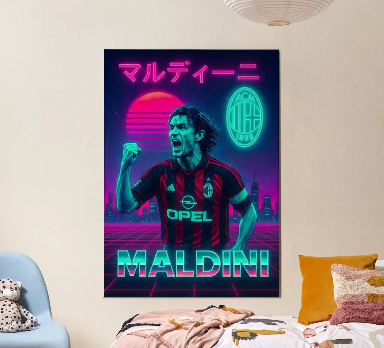 Paolo Maldini poster con telaio in plastica da Cyberpunk Canvas