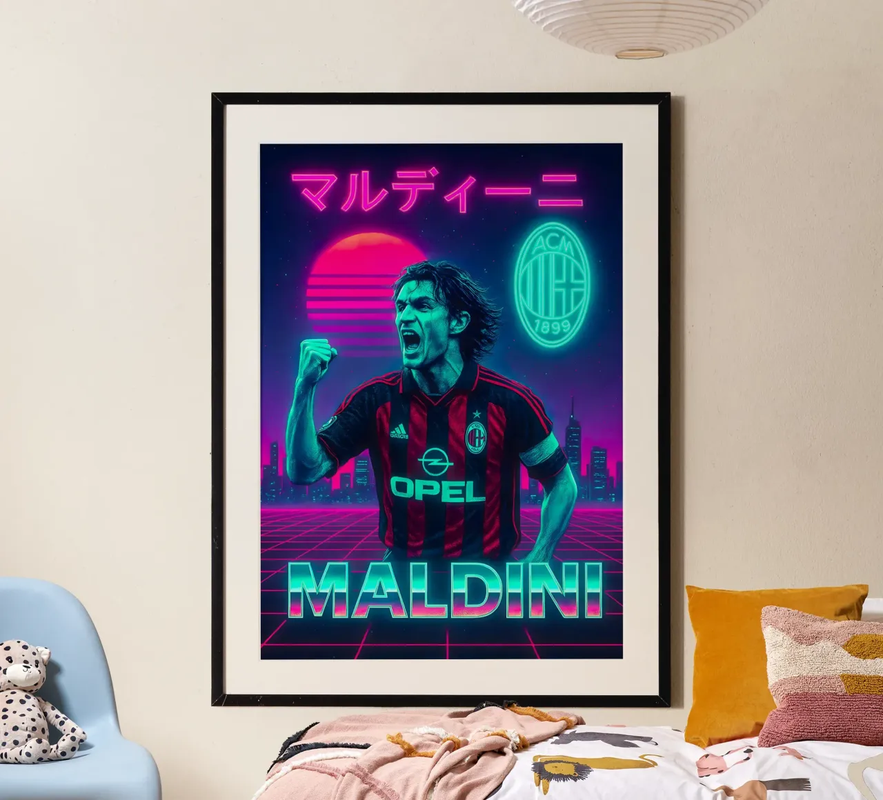 Paolo Maldini poster con telaio in plastica da Cyberpunk Canvas