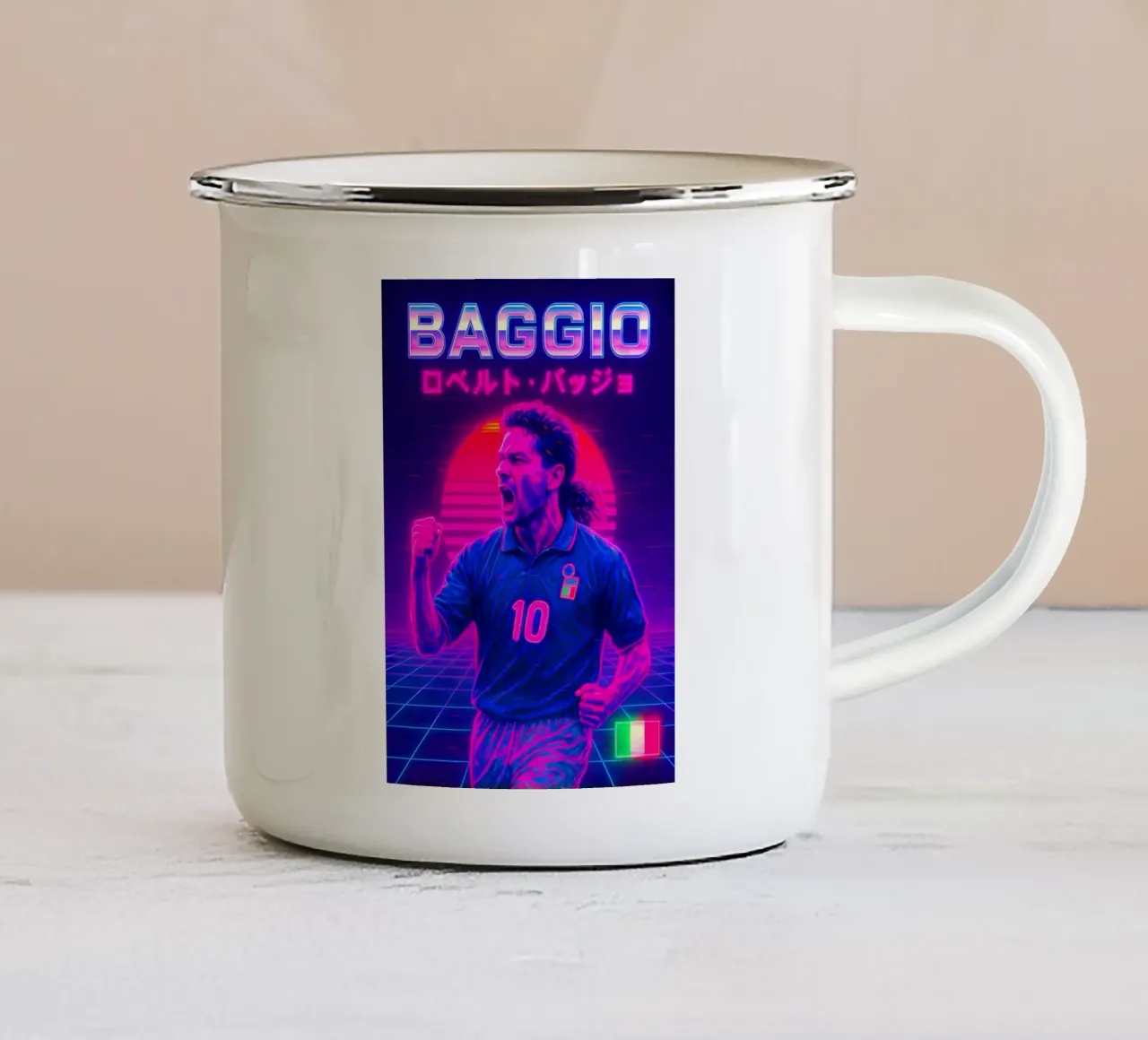 Roberto Baggio tazza in smalto da Cyberpunk Canvas