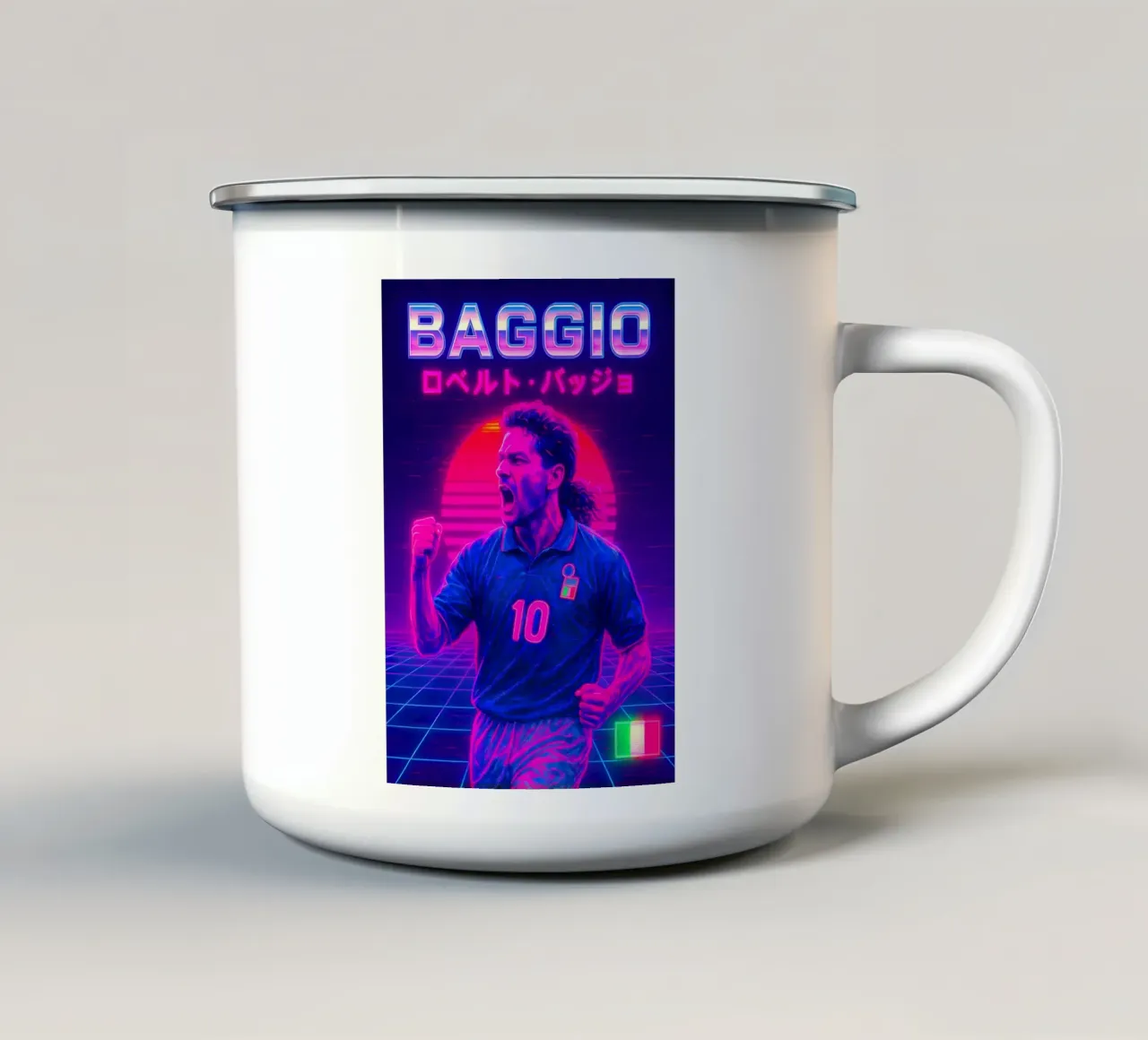 Roberto Baggio tazza in smalto da Cyberpunk Canvas