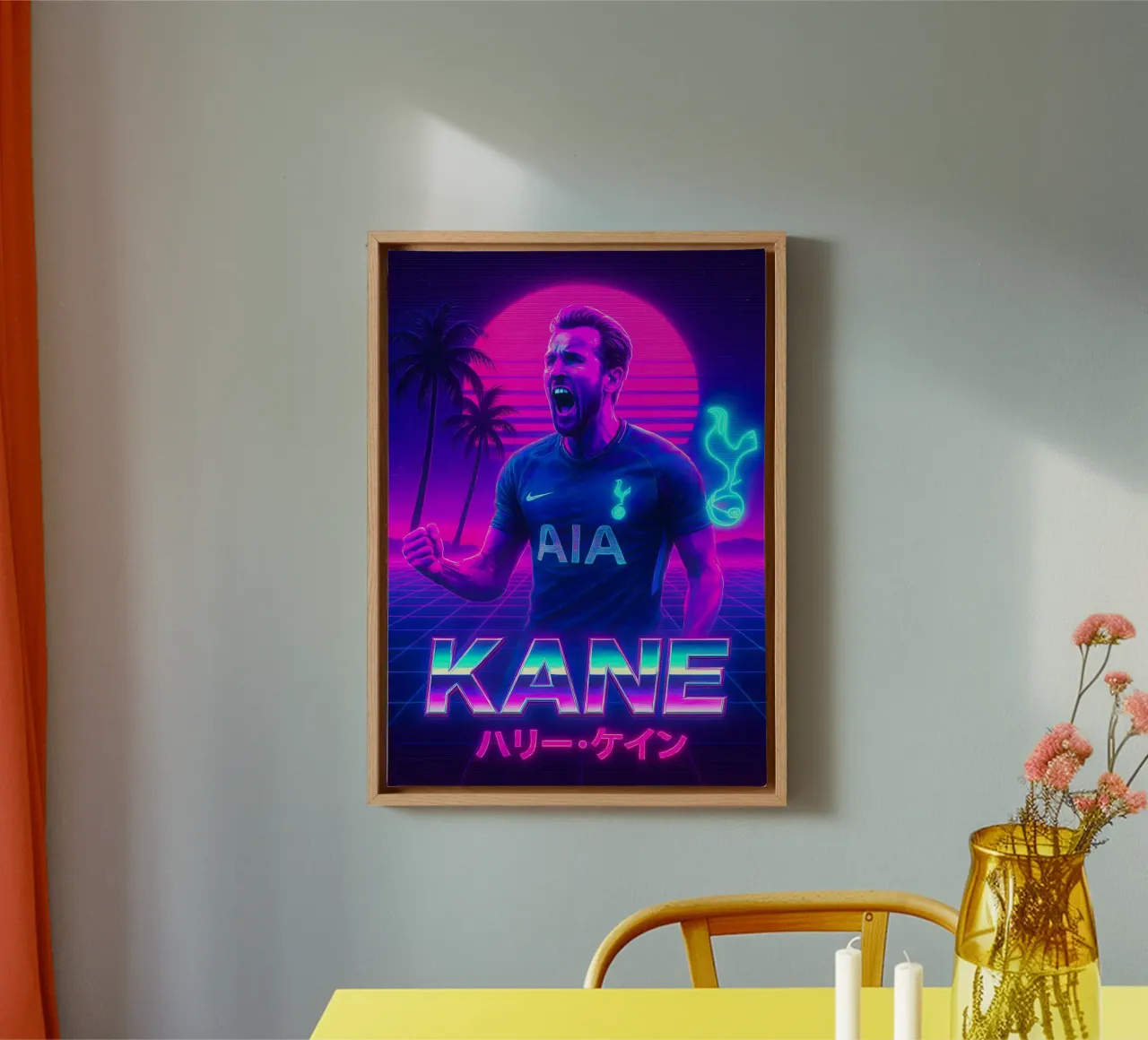 Harry Kane canvas met Baklijst van Cyberpunk Canvas