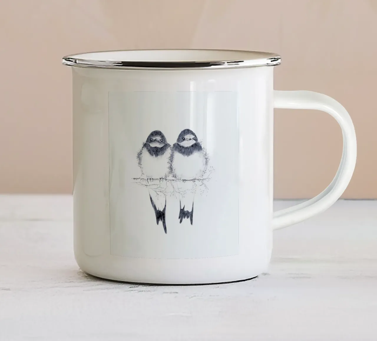 Birds tazza in smalto da youdesignme