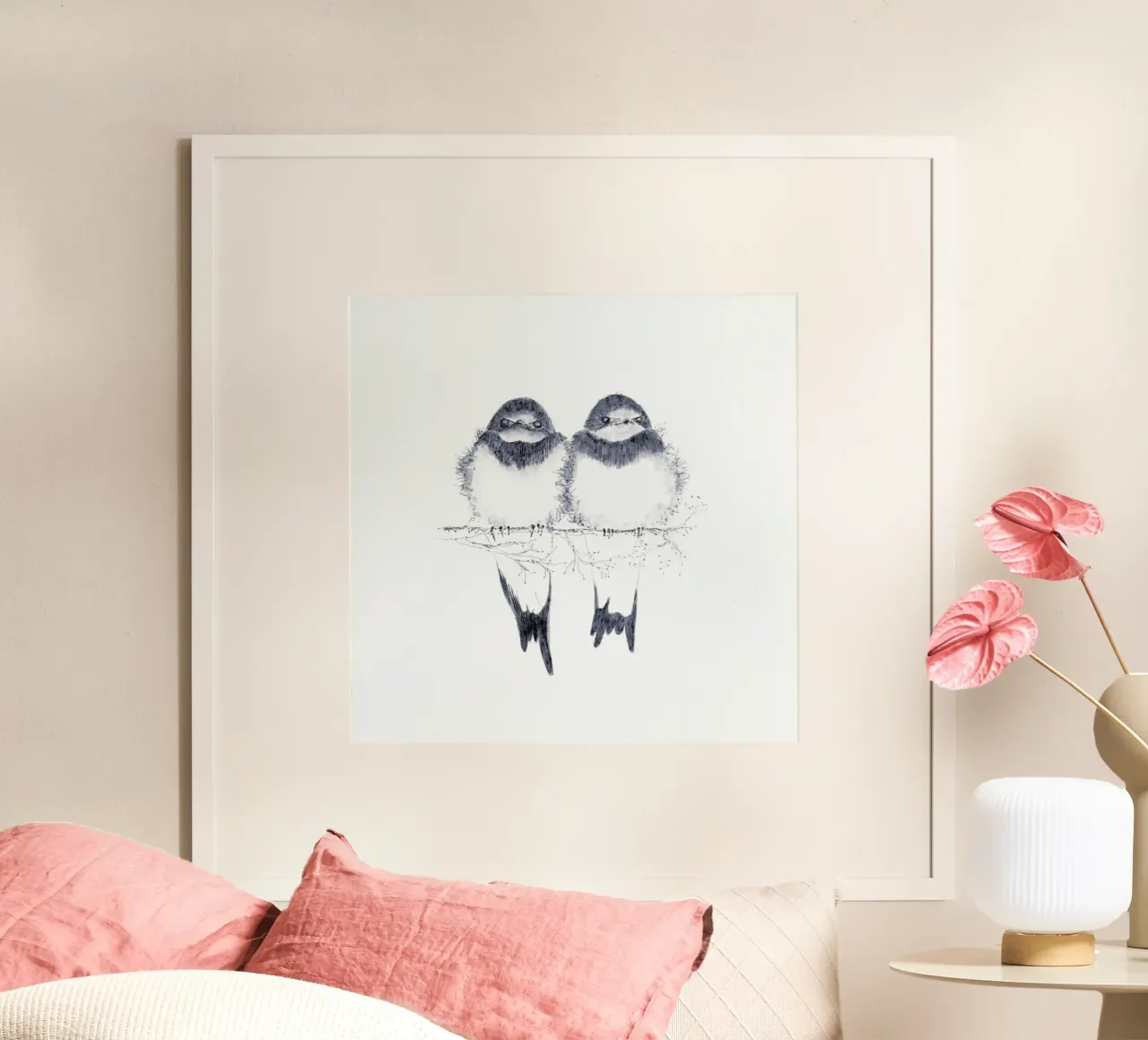 Birds poster with plastic frame by youdesignme