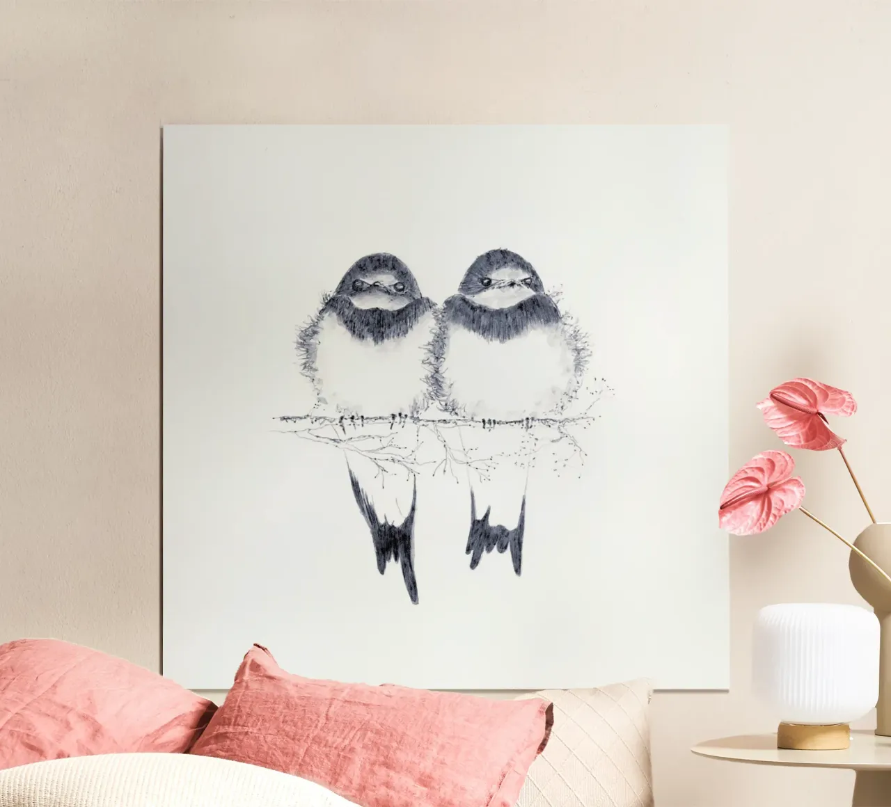 Birds poster with plastic frame by youdesignme