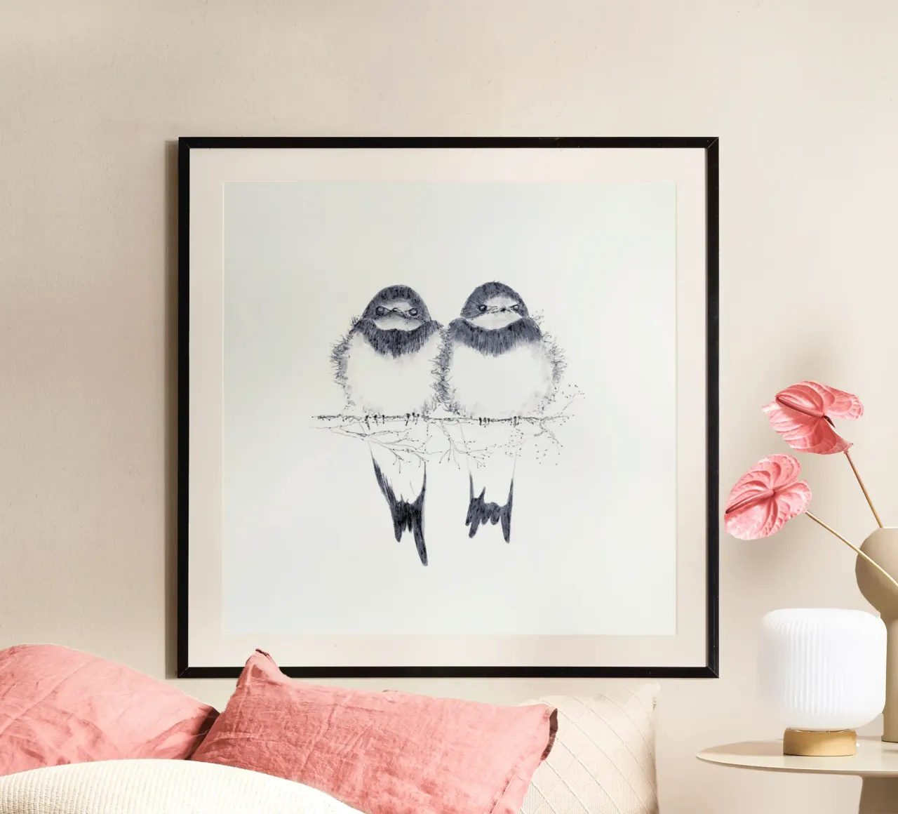 Birds poster with plastic frame by youdesignme
