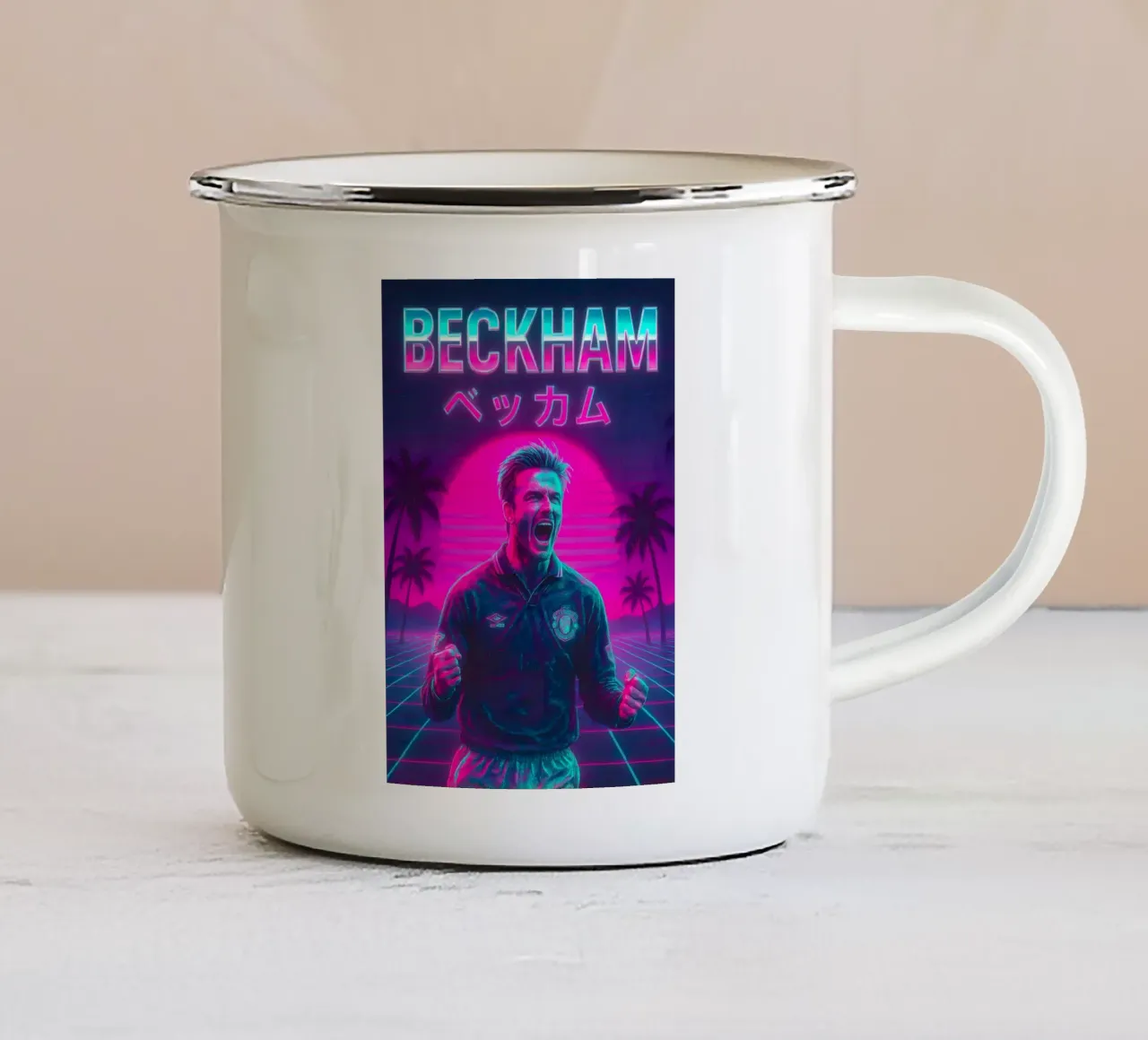 David Beckham tazza in smalto da Cyberpunk Canvas