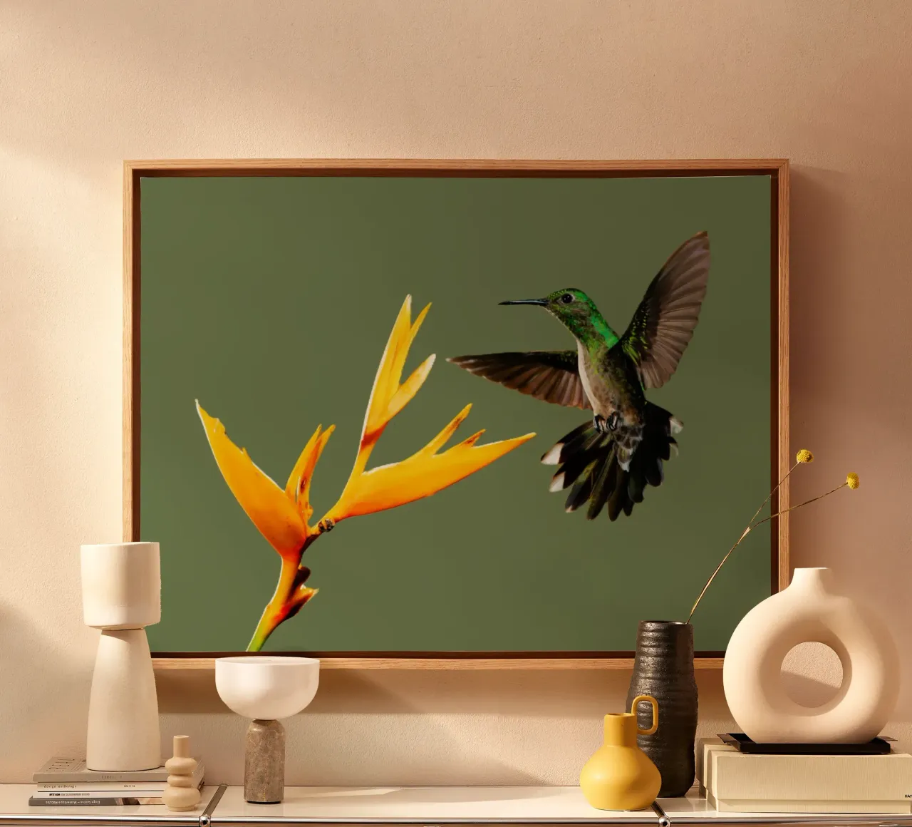 Danza dei colibrì tela con Cornice a cassetta da Nature's Palette