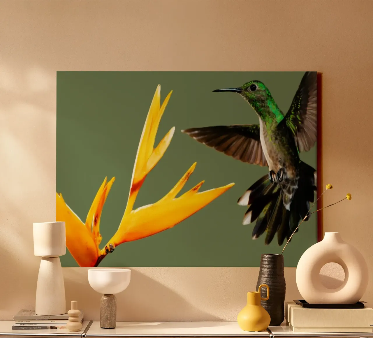 Danza dei colibrì tela con Cornice a cassetta da Nature's Palette