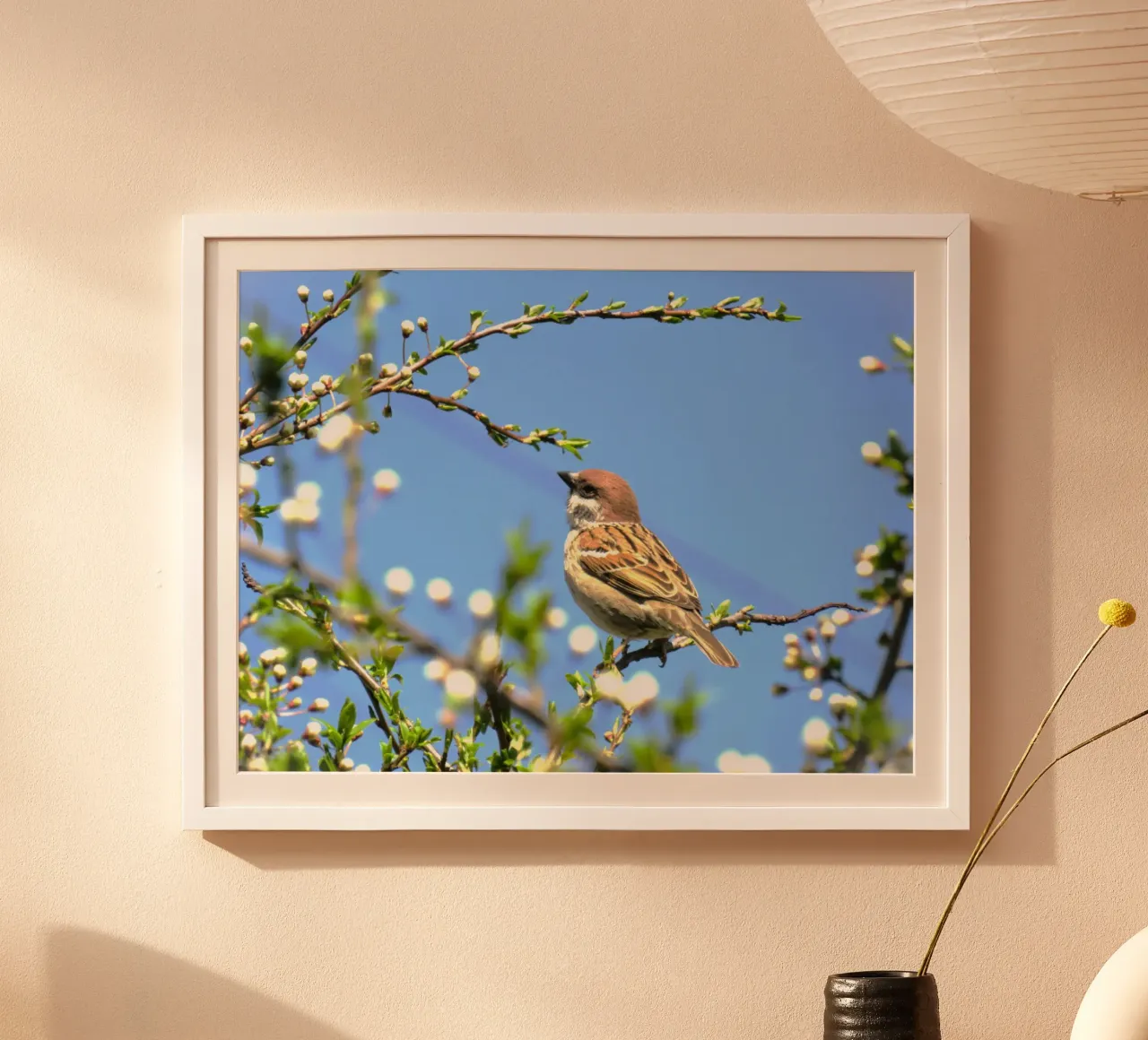 Tiny Sparrow Shape - Durchschnittliche Schönheit Poster mit Aluminium Rahmen von Nature's Palette