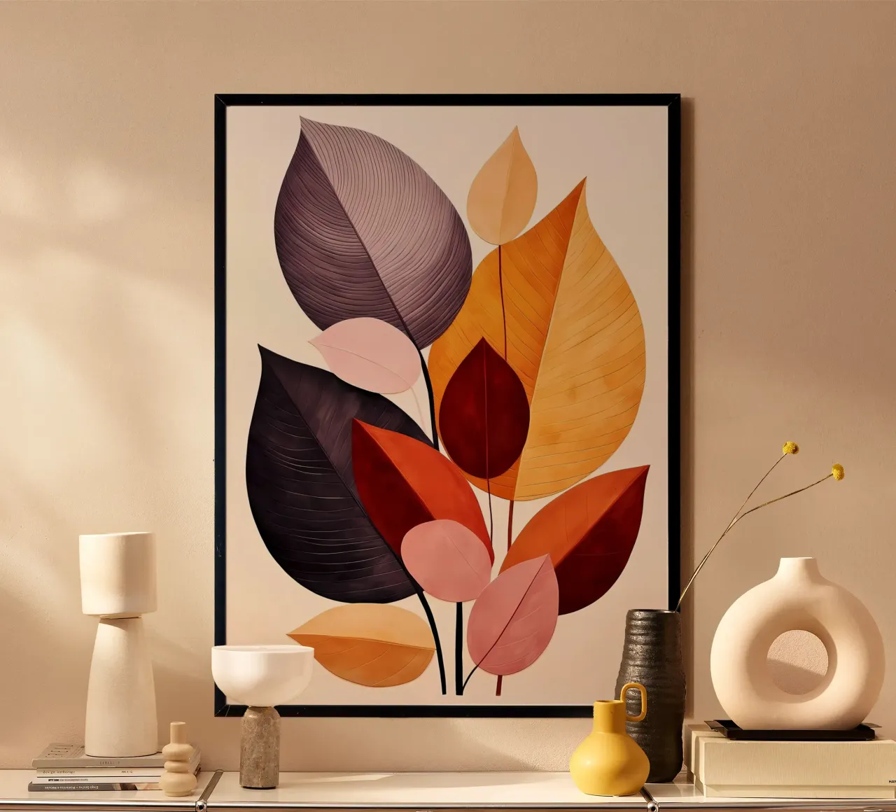 Botanico astratto poster con telaio in plastica da Jose